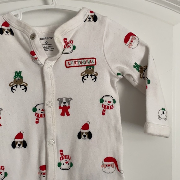 🟧 $2 ADD-ON ITEM 🟧 CARTER’S • Footed Pajamas • 6 months • Xmas - Picture 3 of 5